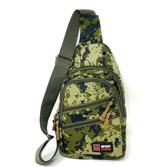 No Brand Other - Messenger Bag Poly Sport 4 Zip Camo Green Unisex